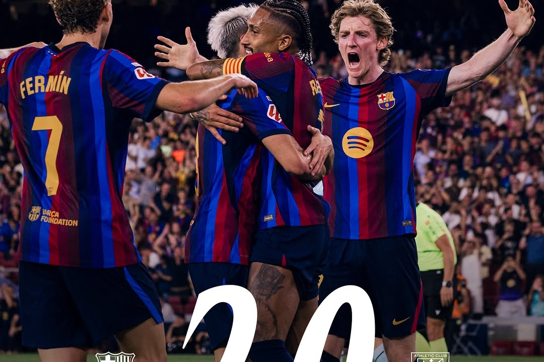 Raphinha and Fermin Shine as Barcelona Dominate Athletic 2-0 at Camp Nou